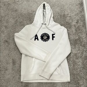 Abercrombie & Fitch Mens White Logo Hoodie